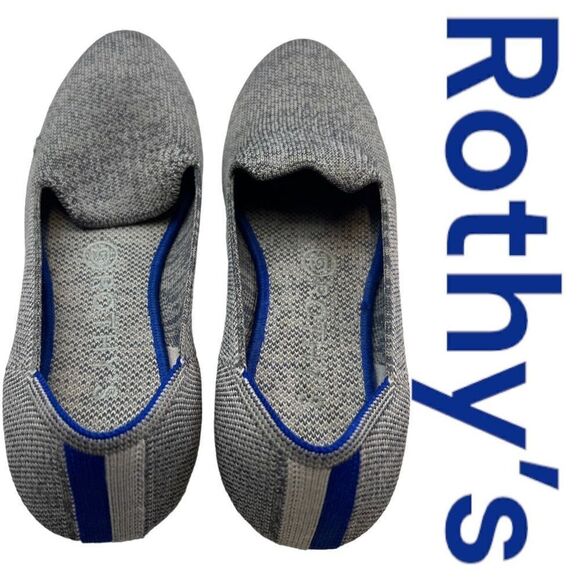 Rothy's Loafer Flat Shoes Women's 7 Heather Grey Slip-On Round Toe Low Top - Picture 1 of 11